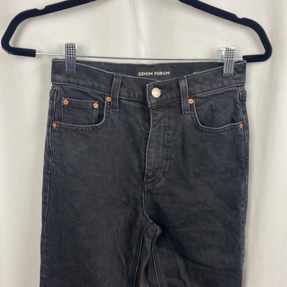 Denim Forum The Twiggy High Rise Flare 32L Jeans in Black - Size 24 - Picture 4 of 13